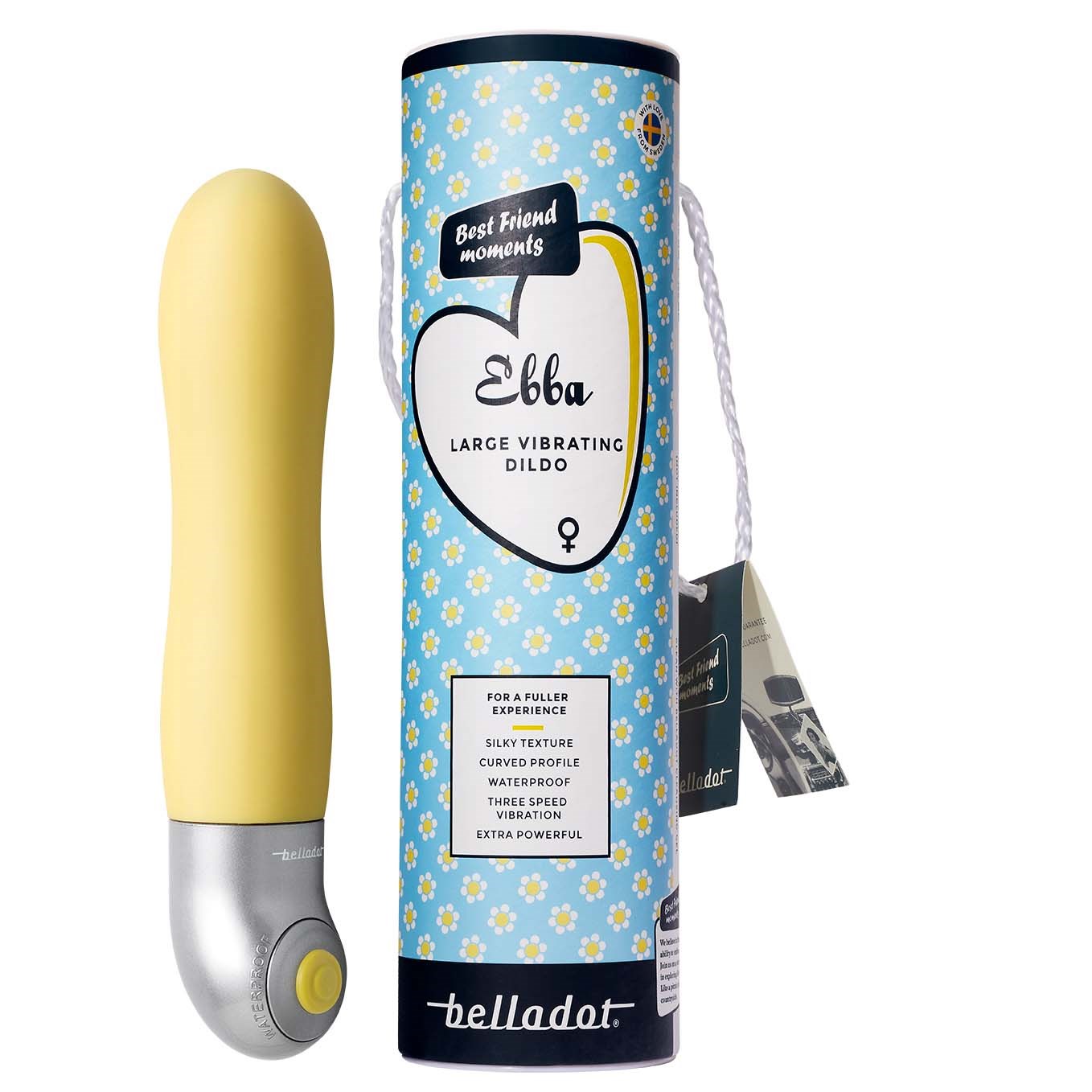 Belladot Ebba Large Vibrating Dildo  Yellow