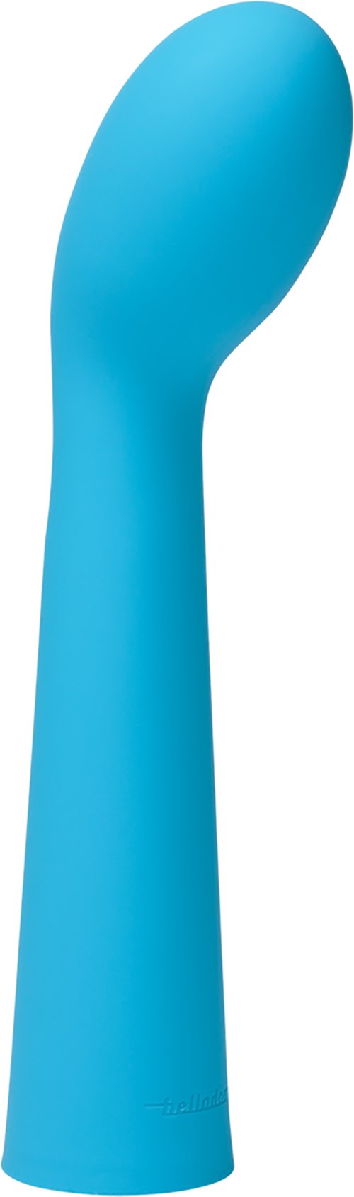 A blue, curved tool with a rounded end, looks like a small spatula or spreader.