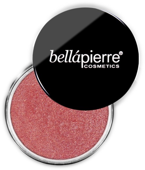 Pink skimmer makeup i en rund beholder med svart lokk, merket Bellápierre Cosmetics.