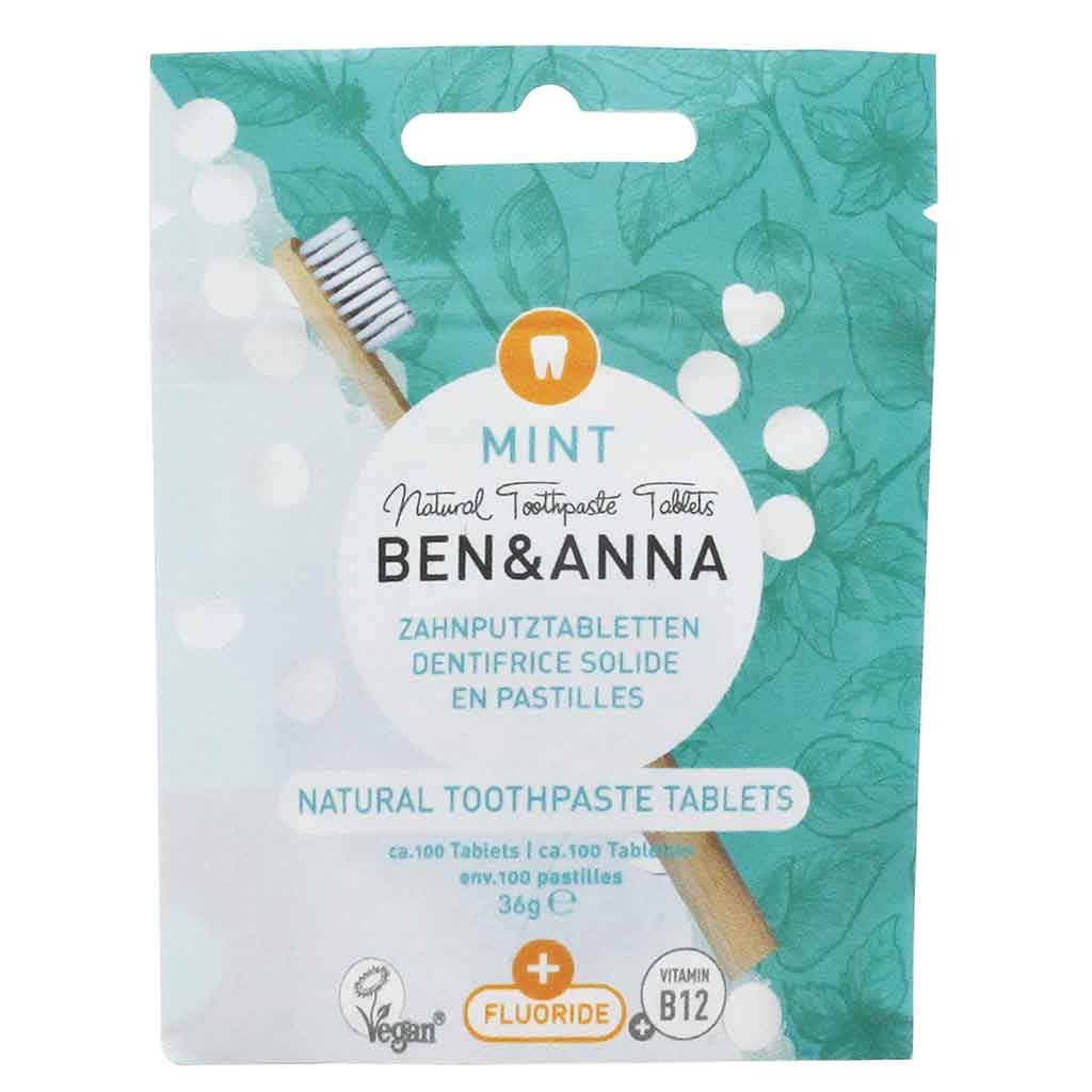 Läs mer om Ben & Anna Toothtablets Mint+Fluoride 36 g