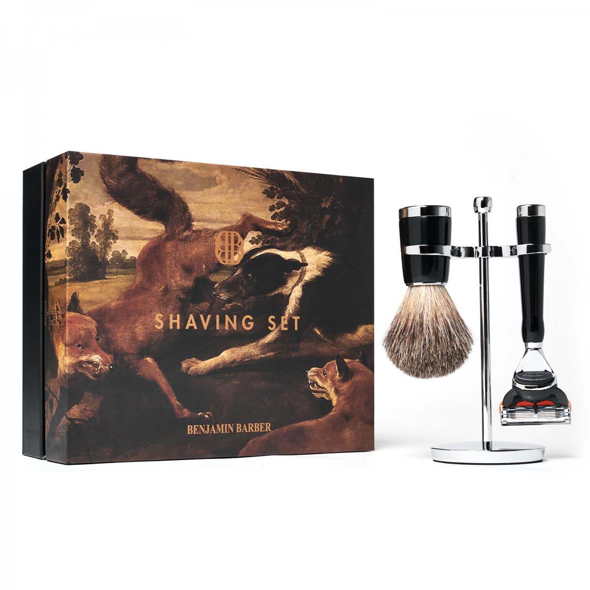 Benjamin Barber Classic 3-Piece Shaving Set Ebony Fusion