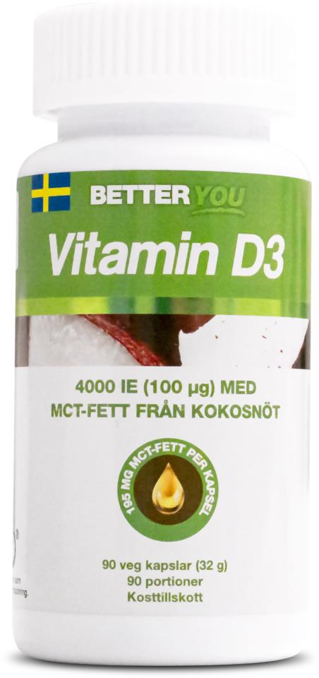 Better You Vitamin D3 4000 IE + Kokosolja 90 kaps