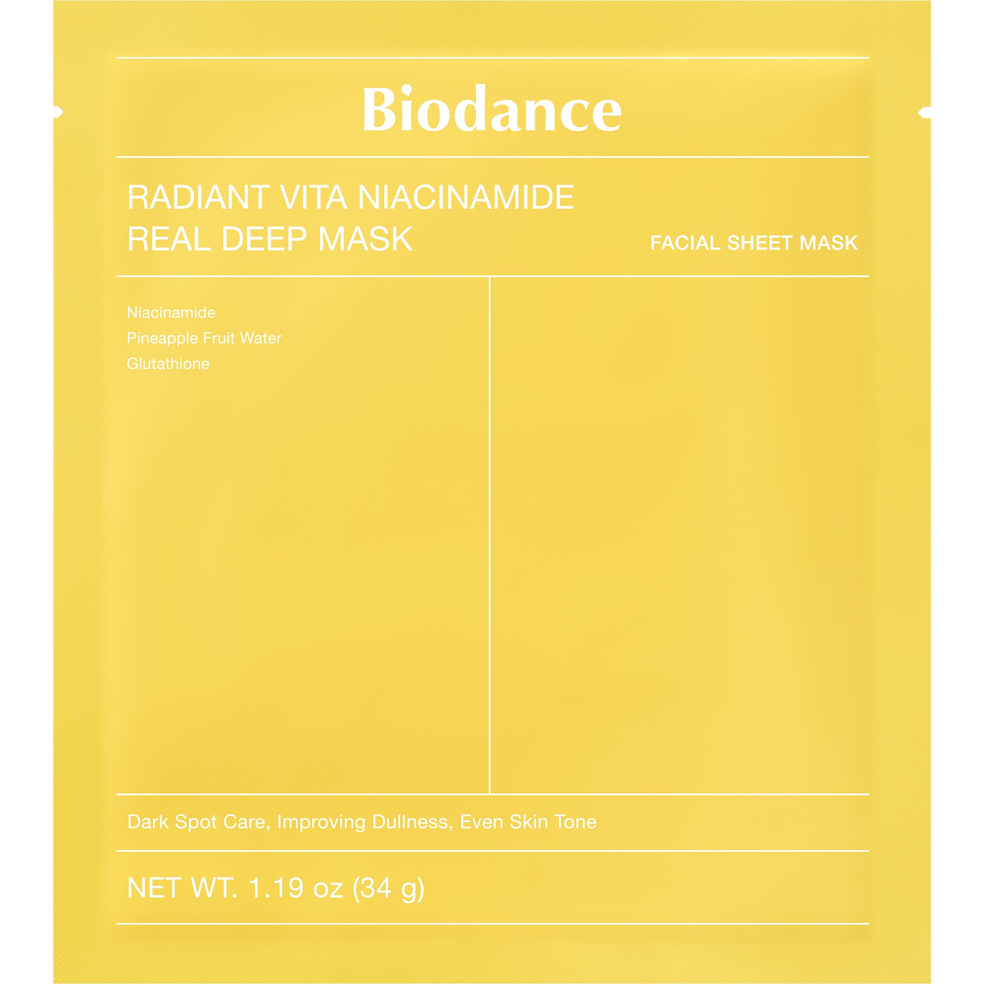Biodance Radiant Vita Niacinamide Real Deep Mask 34 g billede
