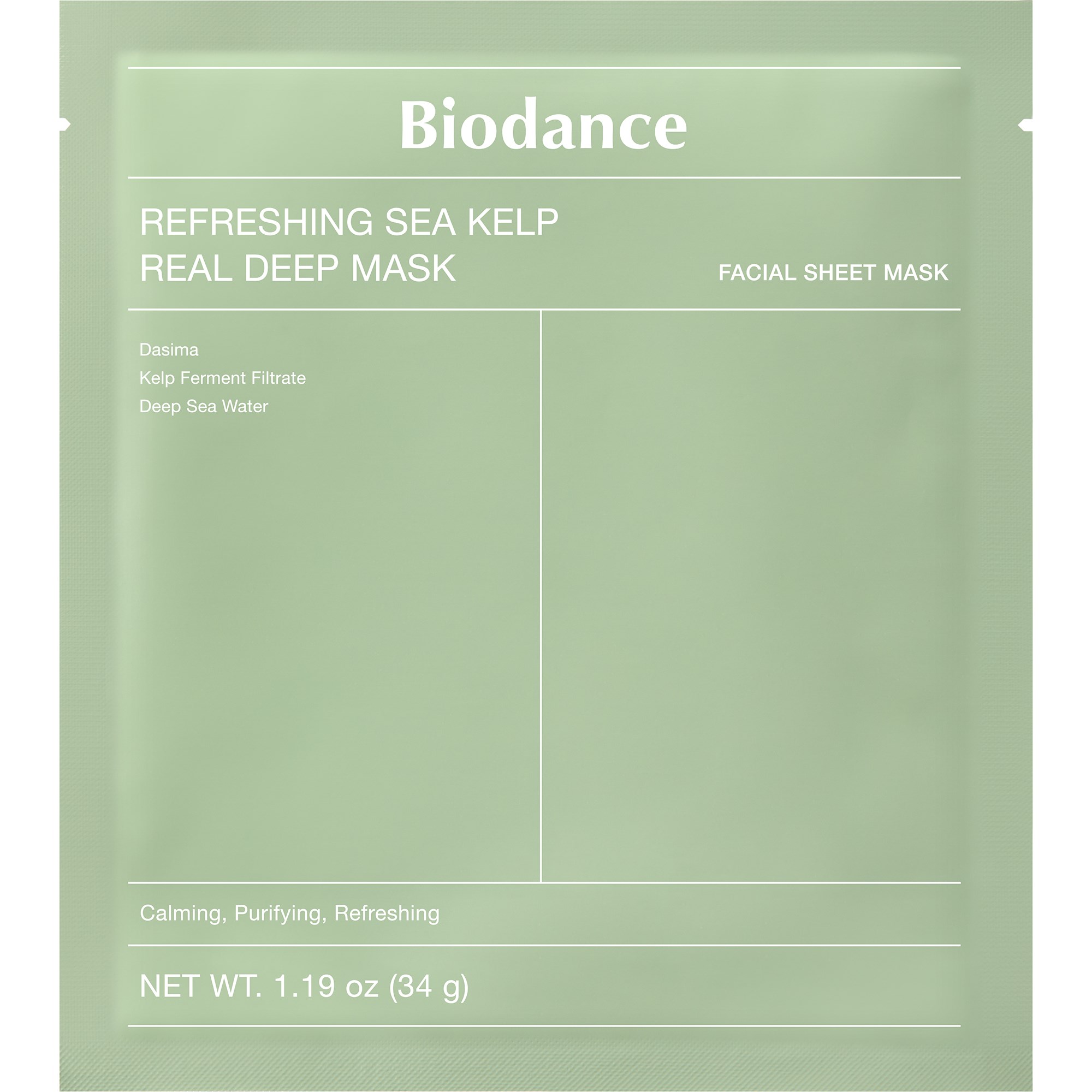 Biodance Refreshing Sea Kelp Real Deep Mask 34 g billede