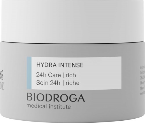 Purnukka, jossa lukee Hydra Intense, 24 tunnin hoito, Biodroga Medical Institute.