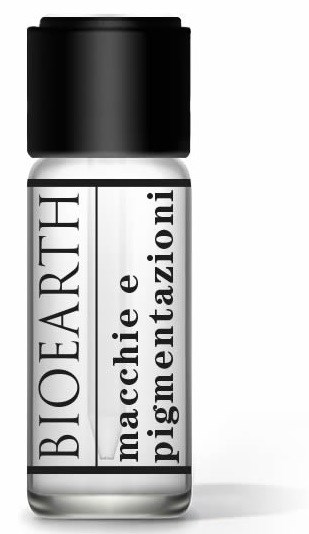 A small bottle labeled 'Bioearth' for skin pigmentation madecchi e.