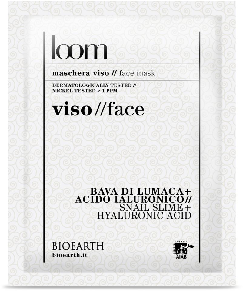 Bioearth Loom Sheet Face Mask Snail Slime + Hyaluronic Acids 15ml