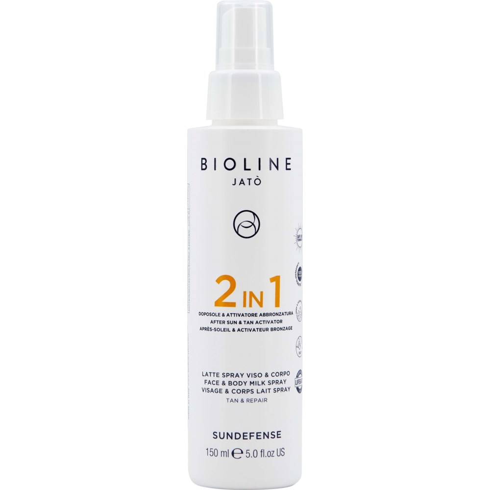 Bioline Jatò Bioline Jatò 2 IN 1 After Sun & Tan Activator Face & Body Milk Spray Tan & Repair 150 ml