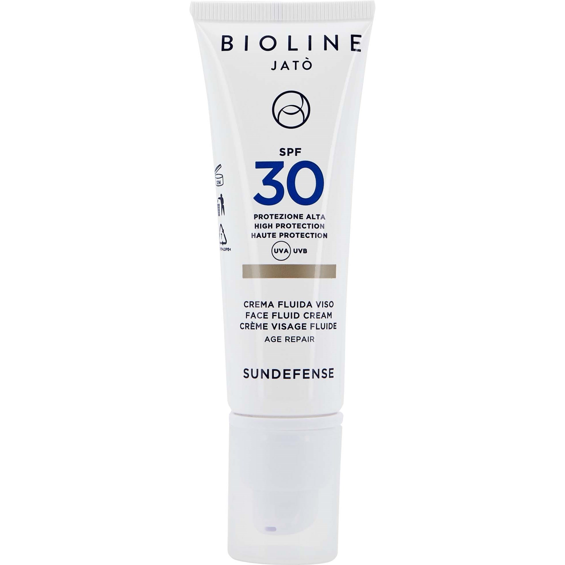Läs mer om Bioline Jatò SPF 30 High Protection Face Fluid Cream Age Repair 50 ml
