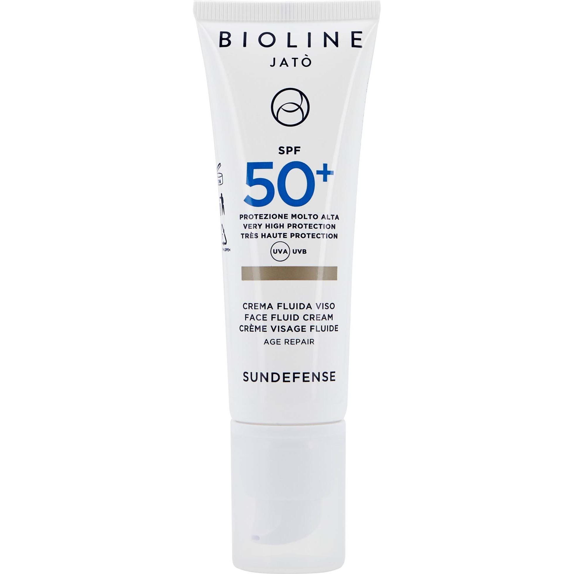 Läs mer om Bioline Jatò SPF 50+ Very High Protection Face Fluid Cream Age Repair