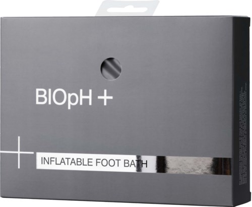 A gray box labeled 'BIOpH+' and 'Inflatable Foot Bath' for foot soaking.