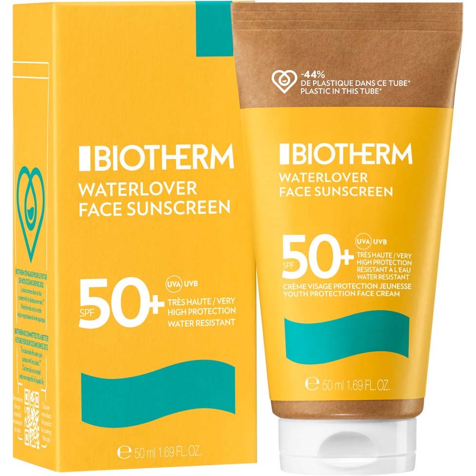 Alternativ bild 1 för Biotherm Waterlover Face Sunscreen Cream SPF50+ - - 50 ml