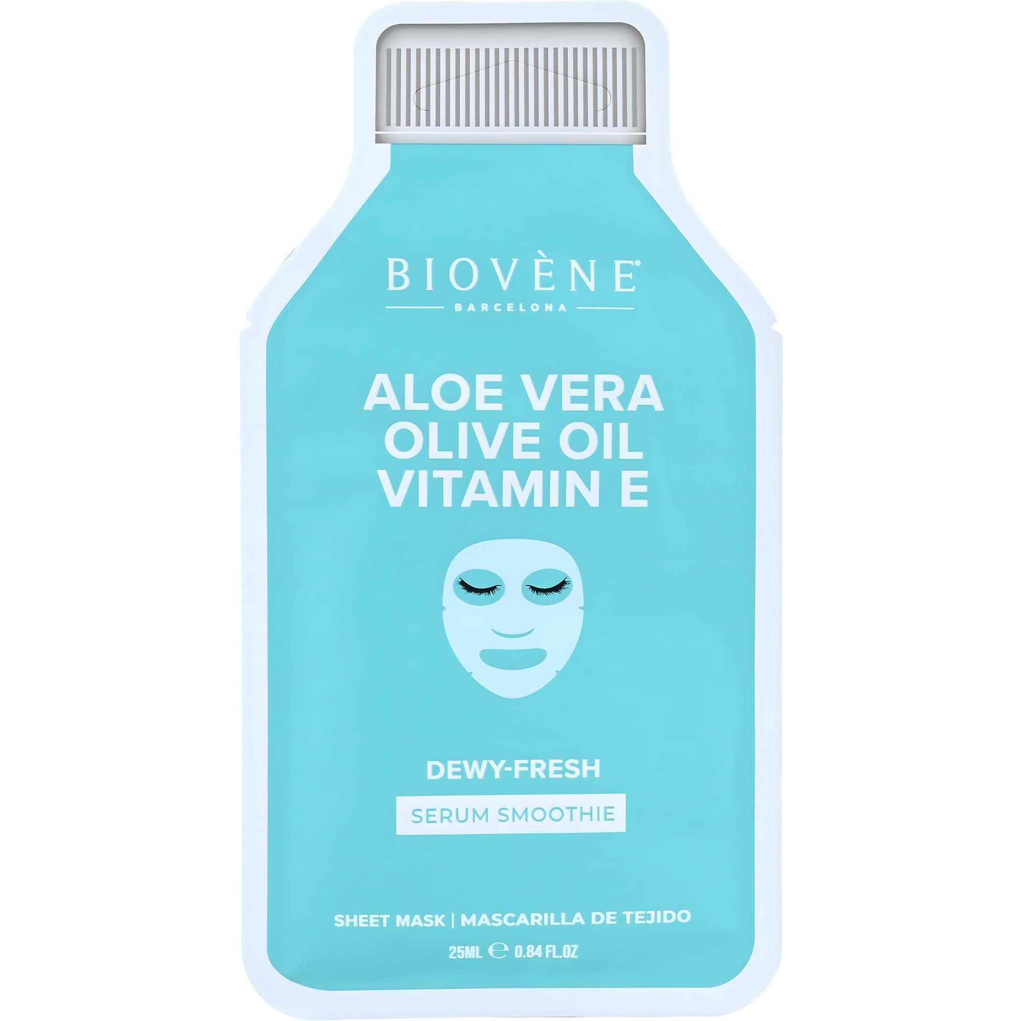 Biovène ALOE VERA + VITAMIN E DEWY-FRESH! Smoothie Serum Sheet Mask with nourishing Vitamin E, Aloe Vera & Olive Oil 25 ml