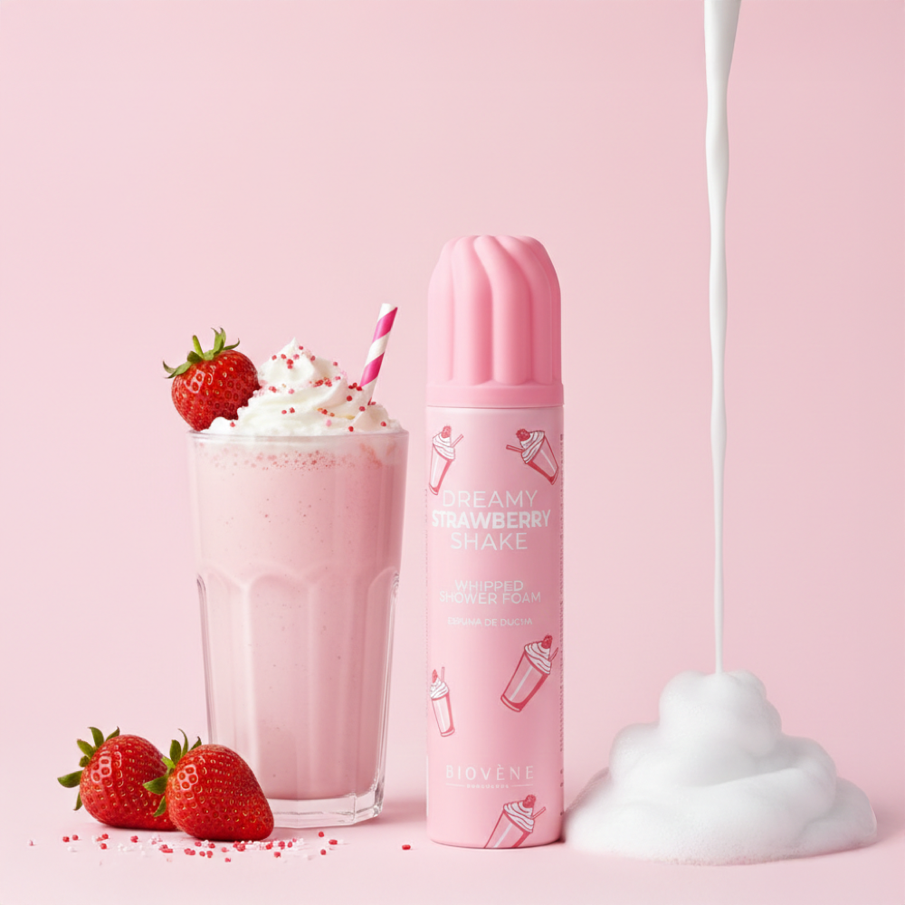 Biovène DREAMY STRAWBERRY SHAKE Whipped Shower Foam 250 ml (zdjęcie 3)