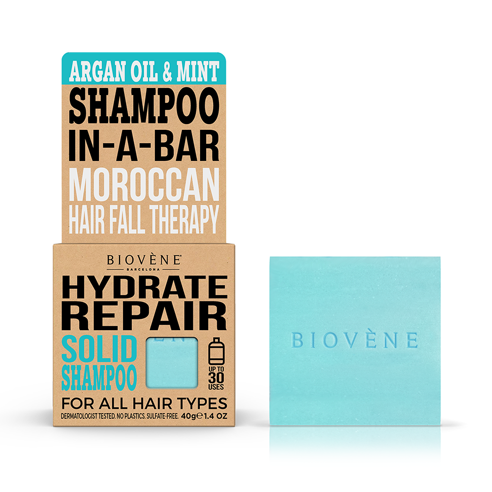 Bilde av Biovène Hydrate Repair Argan Oil & Mint Solid Shampoo Bar