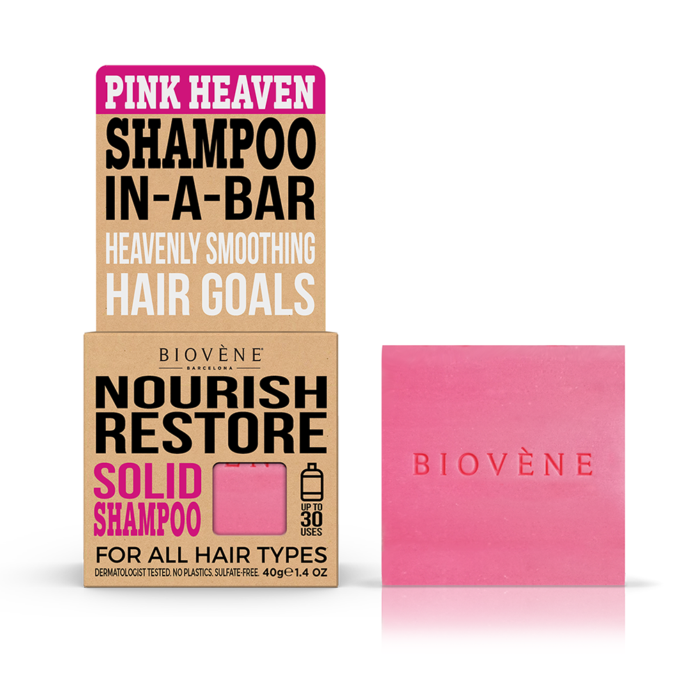 Läs mer om Biovène Nourish Restore Pink Heaven Solid Shampoo Bar