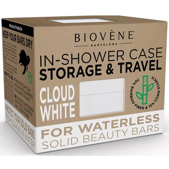 Biovène Universal Bamboo In-Shower Case for Storage & Travel Clou billede