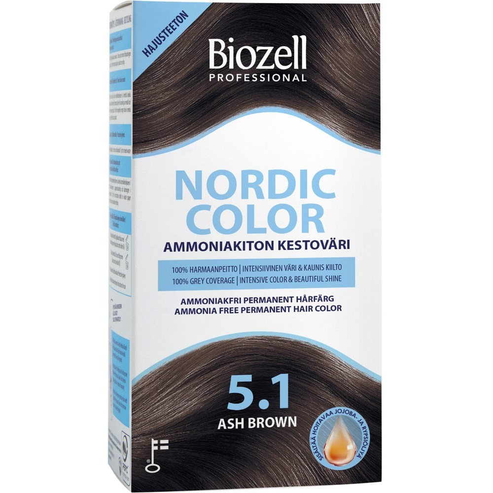 Bilde av Biozell Nordic Color Permanent Hair Color Ash Brown 5.1