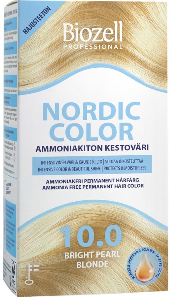 Biozell Nordic Color Permanent Hair Color Bright Pearl Blonde 10.0 2 x 60 ml