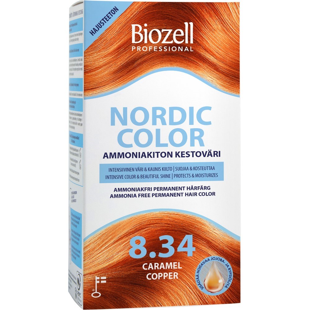 Bilde av Biozell Nordic Color Permanent Hair Color Caramel Copper 8.34