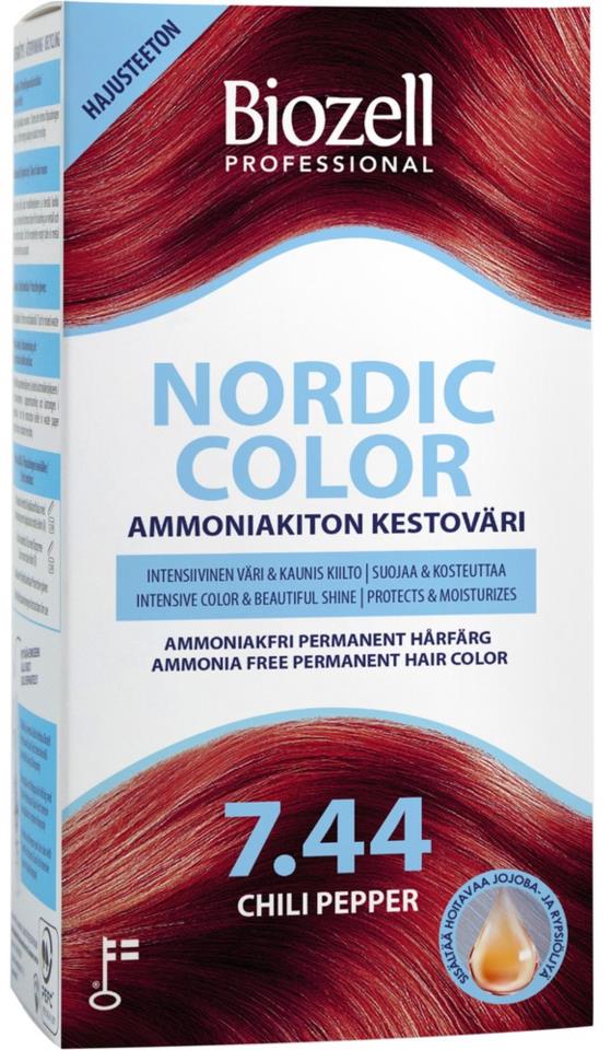 Biozell Nordic Color Permanent Hair Color Chili Pepper 7.44 2 x 60 ml