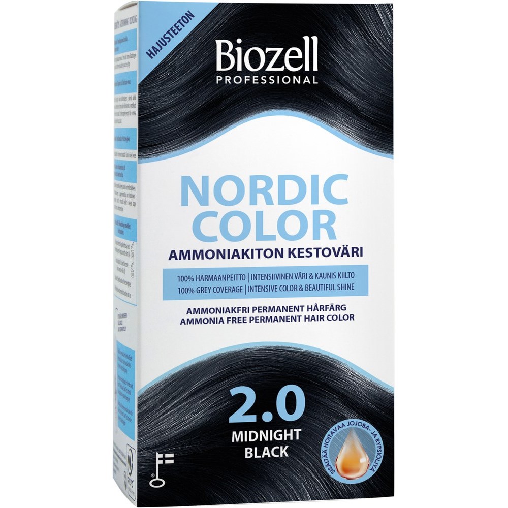 Bilde av Biozell Nordic Color Permanent Hair Color Midnight Black 2.0