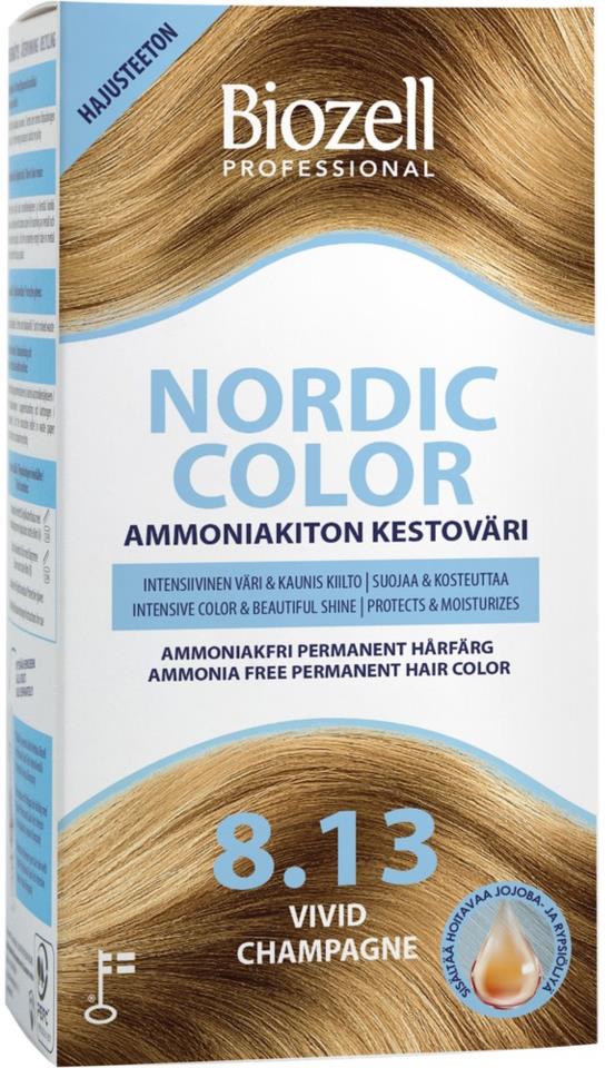 Biozell Nordic Color Permanent Hair Color Vivid Champagne 8.13 2 x 60 ml