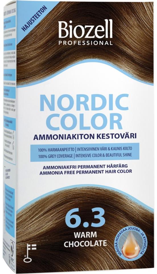 Biozell Nordic Color Permanent Hair Color Warm Chocolate 6.3 2 x 60 ml