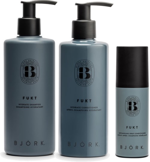Björk FUKT Bundle Shampoo 300 ml & Conditioner 250 ml & Spray Conditioner 150 ml