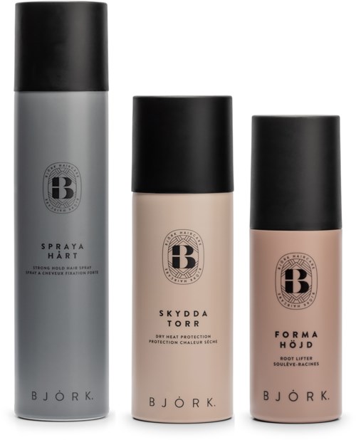 Björk Styling Bundle Hairspray 300 ml & Heat Protection 200 ml & Root Lifter 150 ml