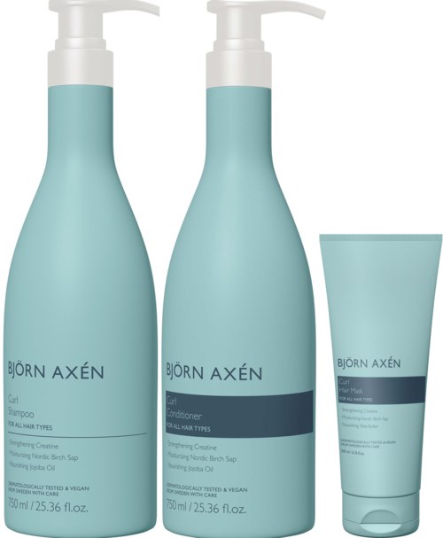 Björn Axén Curl Bundle Shampoo 750 ml & Conditioner 750 ml & Hair Mask 200 ml