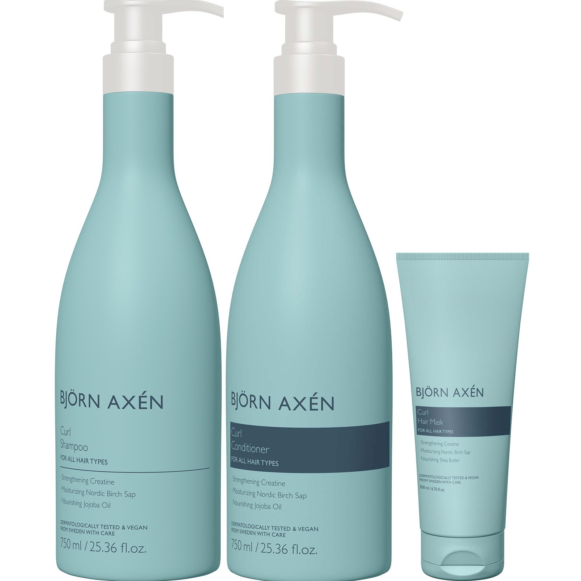 Björn Axén Curl Bundle Shampoo 750 ml & Conditioner 750 ml & Hair