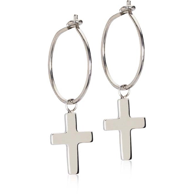 Blomdahl Natural Titanium Ear Ring 14 mm Penda Cross 11 mm