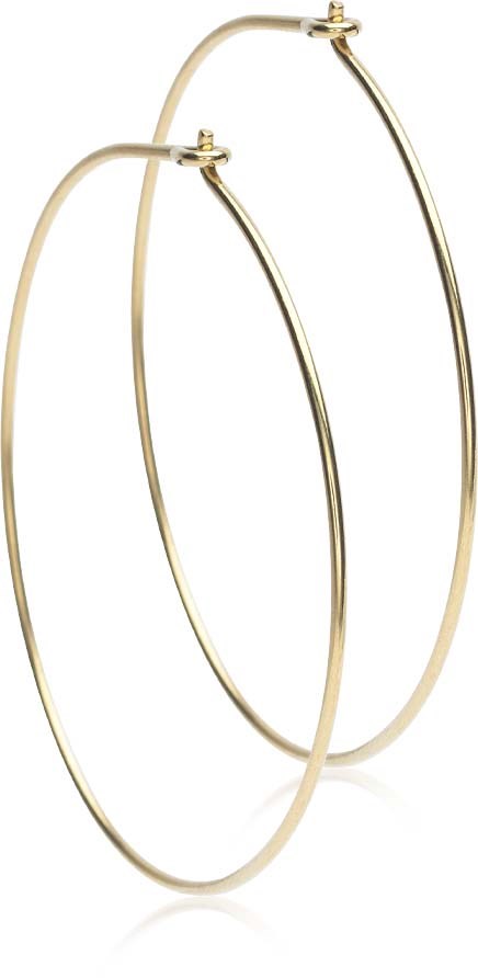 Een paar grote gouden hoops met een eenvoudige, dunne ontwerp.
