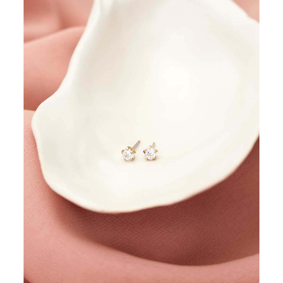 Blomdahl Golden Titanium Tiffany Precious, CZ White 5 mm (obrázok 6)