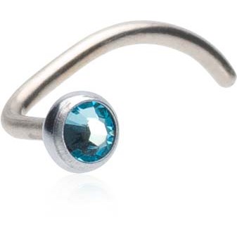 Blomdahl Silver Titanium Bezel 3 mm Aquamarine