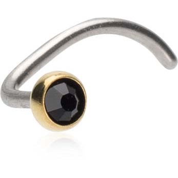 Blomdahl Silver Titanium Bezel 3 mm Black