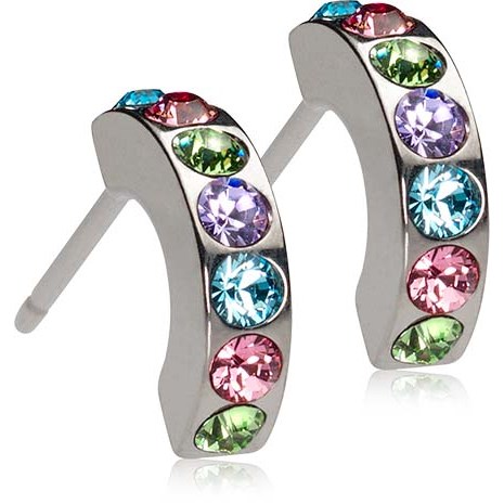 Blomdahl Natural Titanium Brilliance Curved 10 mm Light fantasy