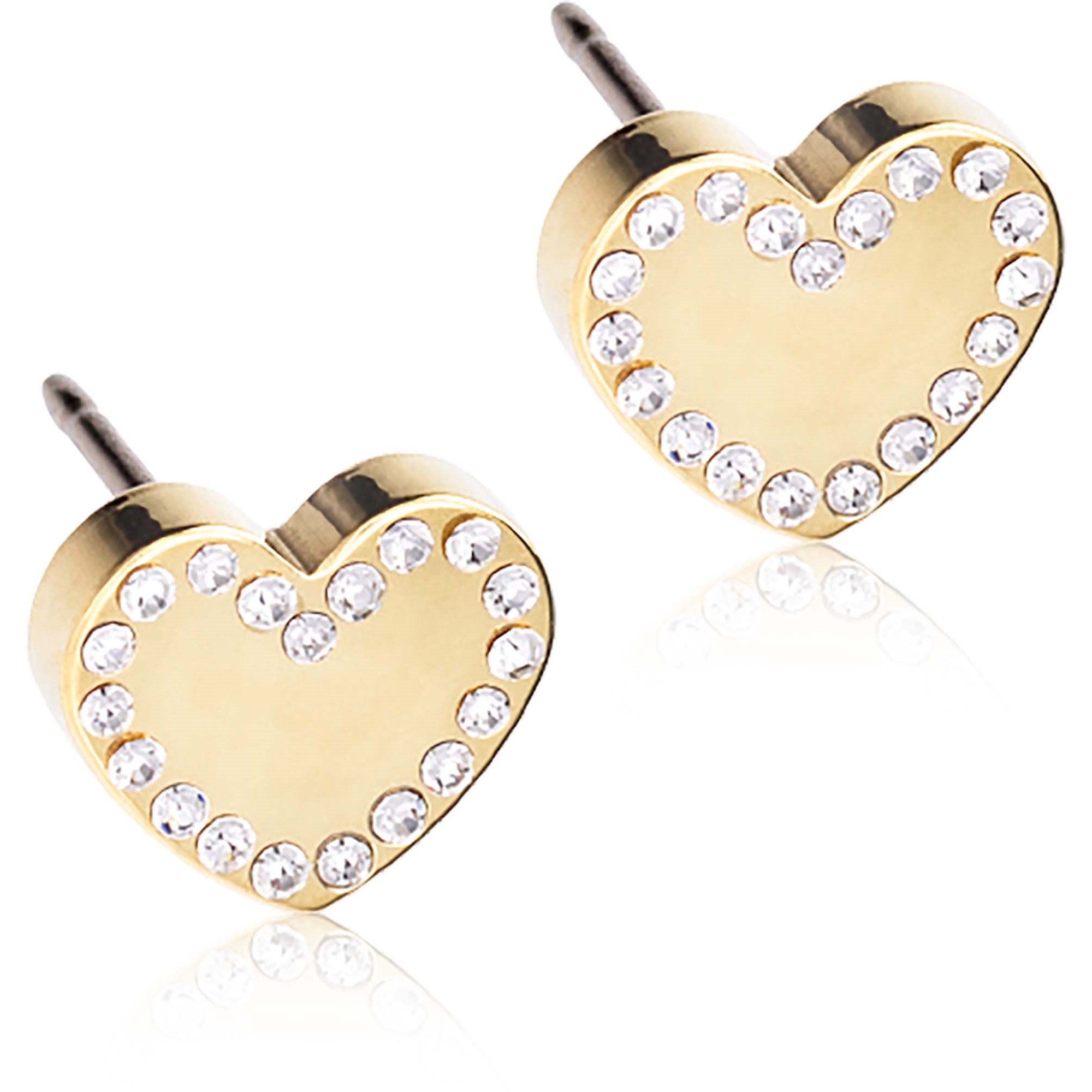 Blomdahl Golden Titanium Brilliance Sweetheart 8 mm, Crystal