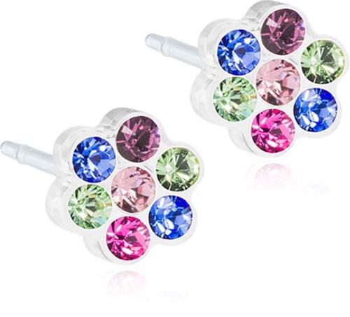Colorful rhinestones are arranged in star shapes with a clear plastic backing.