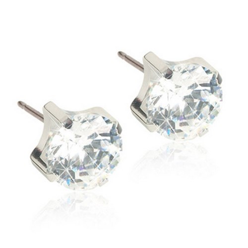 Alternativ bild 1 för Blomdahl Golden Titanium Tiffany CZ White 4 mm