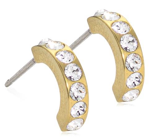 Blomdahl Earrings Pendant Brilliance Curved 10 mm Crystal