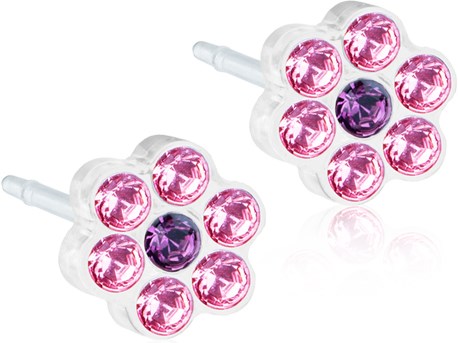 Zwei zahnärztliche LED-Lichter mit pinken und lilanen Glühbirnen für Munduntersuchungen.