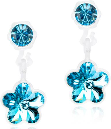 Blomdahl Medical Plastic Pendant Flower 4/6mm Aquamarine