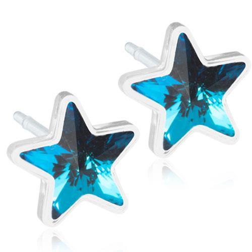 Blomdahl Medical Plastic Star 6mm Aquamarine