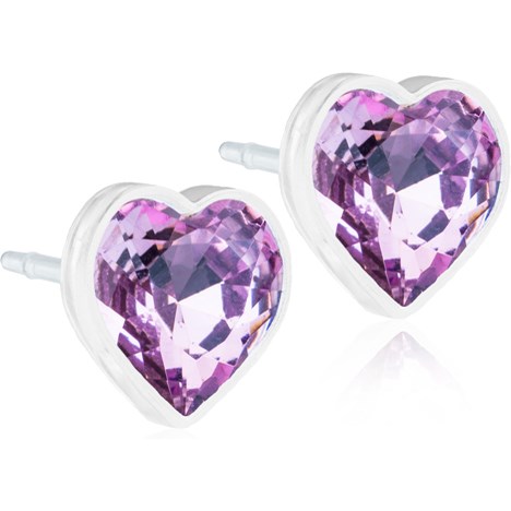 Produktfoto för Blomdahl örhängen Blomdahl MP Heart 6 mm Light amethyst 1 par