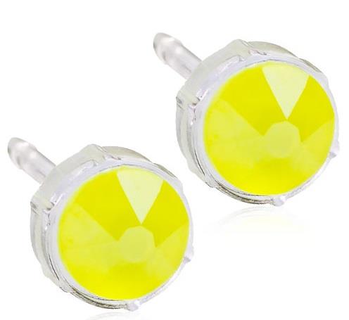 Blomdahl Earrings Nickel Free Plastic 6 mm Electric Yellow