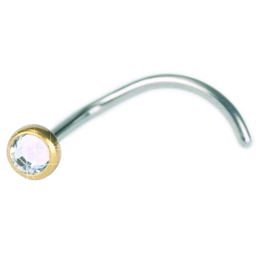 Blomdahl Næsesmykke Titan Crystal Gold 3mm