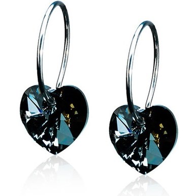 Produktfoto för Blomdahl örhängen Blomdahl NT Heart 10 mm Black diamond 1 par