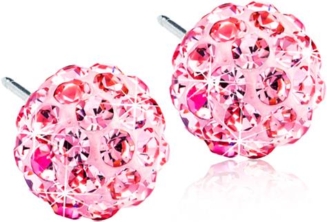 Blomdahl Natural Titanium Crystal Ball 6mm Light Rose
